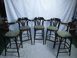 5 antique thonet bar stools