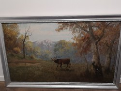 Large oil canvas painting, 1954