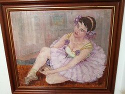 Biai - istván föglein: ballerina - oil/canvas, beautiful frame, original.