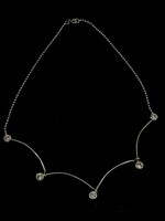 Silver necklace with zircon stone (1167)