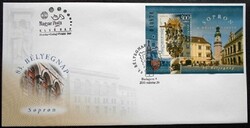 F5022 / 2010 stamp day - sopron block on fdc