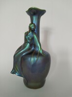 Zsolnay szecessziós váza női alakkal