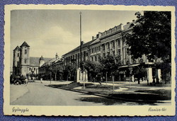 Gyöngyös hanisz - tér photo postcard, automobile 1940 damaged!