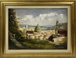 T.Varga: skyline of Florence, oil painting