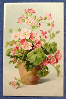Antik művész litho képeslap  - virág