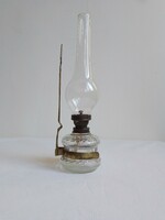 Antique old kitchen wall/table kerosene lamp glass body spotlight missing lampart marked