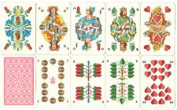 260. German serialized skat card coeur new Altenburg card picture 32 cards around 1980