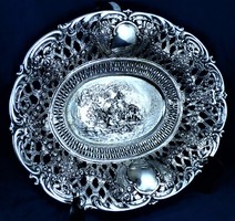 Beautiful antique silver offering, German, ca. 1890 !!!