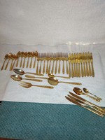 Beautiful 36 + 15-piece gold-plated cutlery