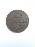 Szép állapot!!! Ausztria Ferenc József 1 krajcár ein kreuzer 1816 B bronz érme