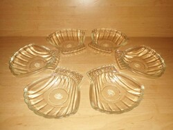 Retro simax glass shell-shaped serving bowl, small plate set, 6 pieces in one (z)