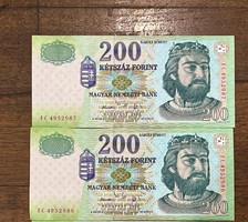 ROPOGÓS sorszám követős régi 200 forintos bankjegy!!!