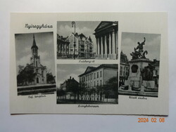 Old postcard Weinstock postcard: Nyíregyháza, details (ref. Church, Széchenyi-út, heroes' statue