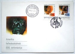 F4147-8 / 1992 discovery of Europe - America stamp series on fdc