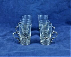 Nice, antique silver cent glasses, German, ca. 1890!!!