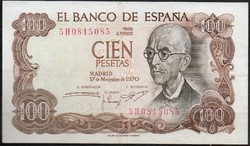 D - 036 -  Külföldi bankjegyek:  1970 Spanyolország 100 pezeta UNC