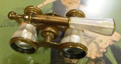 Theater telescope with mother-of-pearl inlay
