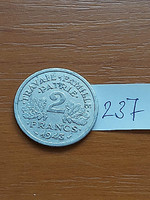 France 2 francs 1943 alu. Vichy France 237