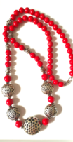 Old long red necklace