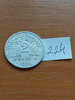 France 2 francs 1943 alu. Vichy France 224