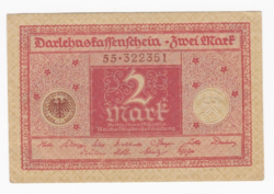 Két Márka bankjegy Berlin 1920