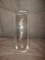 Orrefors, heavy, flawless, branded glass vase, 24 cm high