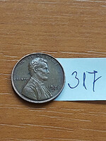 Usa 1 cent 1971 / s, san francisco, abraham lincoln, copper-zinc 317