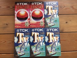 TDK bontatlan 240 perces VHS videokazetta 6 darab
