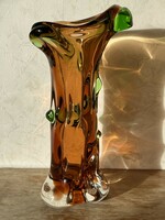 Karel Zemek "Niagara" üveg váza Sklo Union Mstisov üveggyár (U0015)