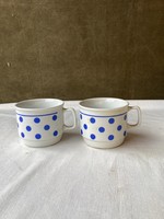Zsolnay blue polka dot porcelain mug.