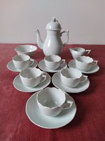 White Herend porcelain mocha set for 6 people