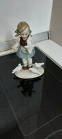 German porcelain little girl with a bird