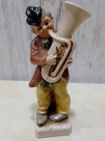 Carl Schneider német porcelán tubás zenész figura