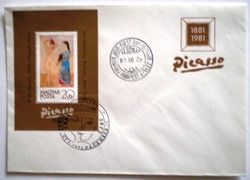 F3496 / 1981 painting : pablo picasso block on fdc