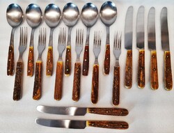 Antler-handled hunting cutlery set