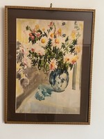 Szili Török Dezső virágcsendélet festménye