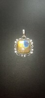 Rare labradorite raw gemstone 925 silver pendant new