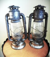 2 pcs. Storm lamp, kerosene lamp (meva 865 type)