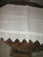 Beautiful vintage style crocheted stained glass curtain with lace edge