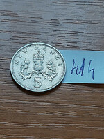 English England 5 pence 1969 ii. Elizabeth copper-nickel 414