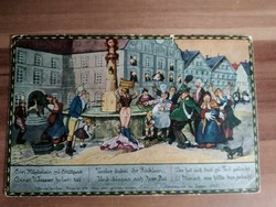 Antique funny German graphic postcard, eine wahre geschichte, stuttgart im jahre 1837, from about 1925