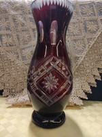 24 cm burgundy crystal vase