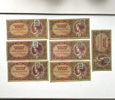 7 db tízezer pengő 10000 pengő tízezer 1945 dézsmabélyeg