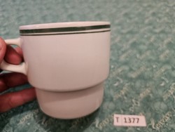 T1377 Great Plains double green striped mug
