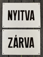 Closed and open - 2 enamel plates in one (enamel plate)