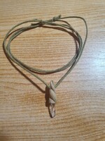 Necklace with rock crystal (carved in palo santo wood)