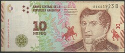 D - 048 -  Külföldi bankjegyek: 2016 Argentina 10 peso UNC