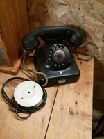 Retro dial black vinyl phone