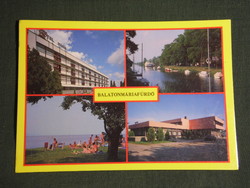 Postcard, Balatonmária spa, mosaic details, hotel, Pannonia, port, beach