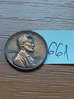 Usa 1 cent 1960 abraham lincoln, copper-zinc 661